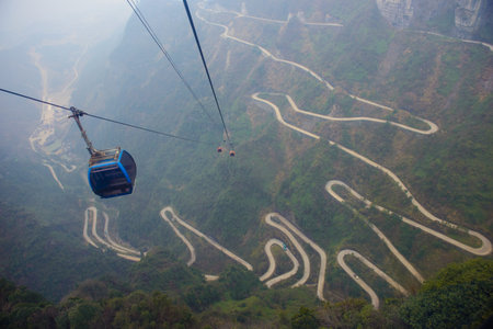 Cable cars in the high mountain
