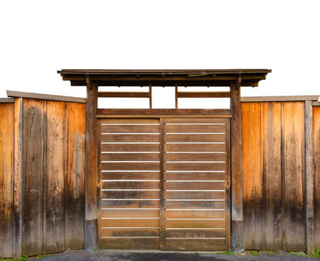 A traditional Japanese house closed wooden doorの写真素材