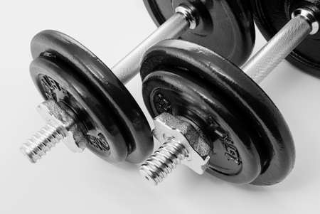 Exercise equipment on white backgroundの写真素材