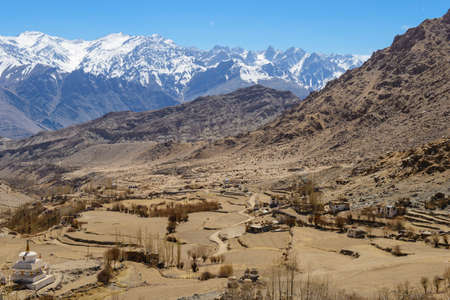 Over view Leh city with beautiful background Himalayanの写真素材