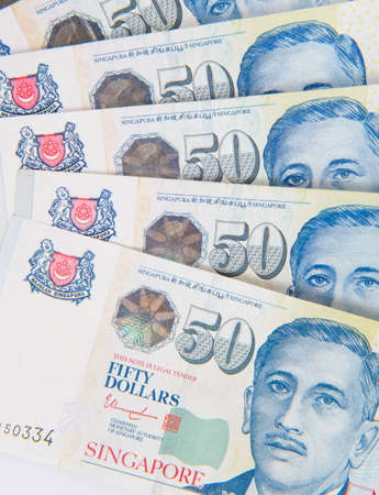 Singapore fifty dollar notesの写真素材
