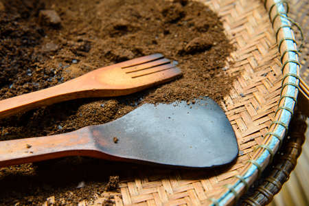 Grounded coffee photography backgroundsの写真素材