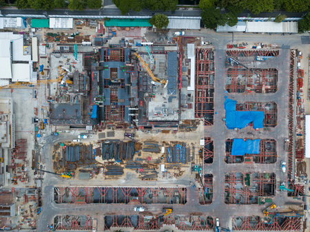 Aerial view of construction site