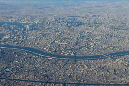 Aerial view of the Tokyo city, Japan