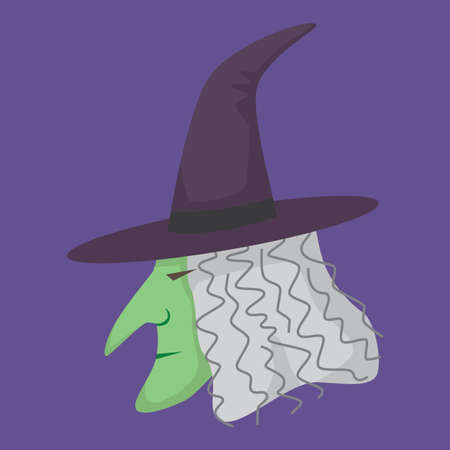 Halloween witch on purple illustration.のイラスト素材