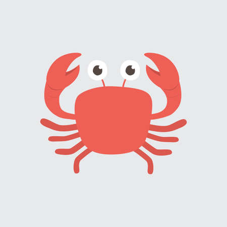 Funny cartoon crab on white backgroundのイラスト素材