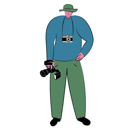 Photographer with the cameraのイラスト素材