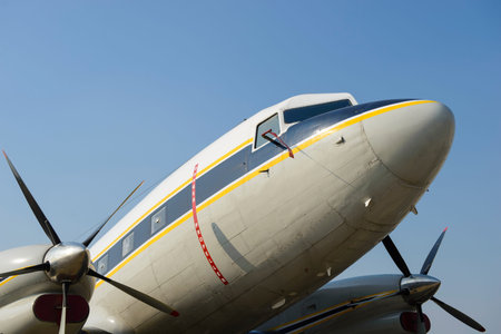 Old twin engine turboprop airplane