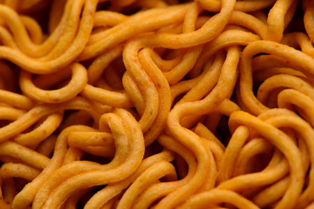 Instant noodles closeup tasty fastfood