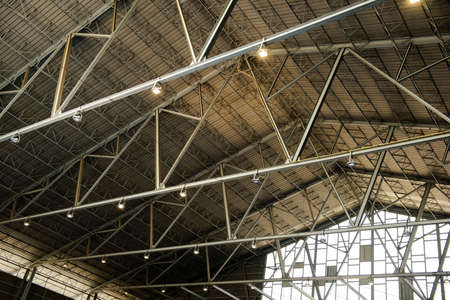 Detail of the structure of a warehouse roofの写真素材