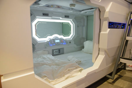 Kuala Lumpur, Malaysia - July 17, 2018 : Interior of lobby at Space Hotel in Kuala Lumpurのeditorial素材