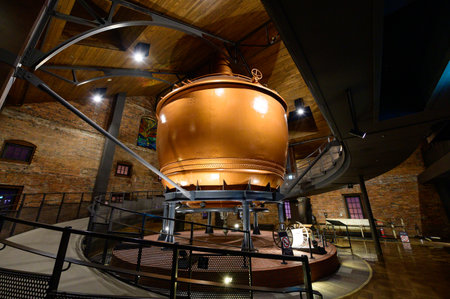 Sapporo, Japan - December 19, 2019 : Traditional copper distillery tanks in Sapporo Beer Museumのeditorial素材