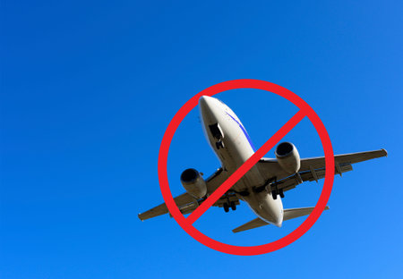 Closing of travel airlines and airportsの写真素材