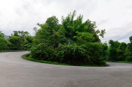 Winding road background in Thailand