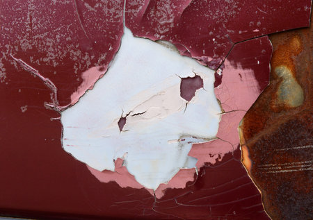 Peeling paint of an old car
