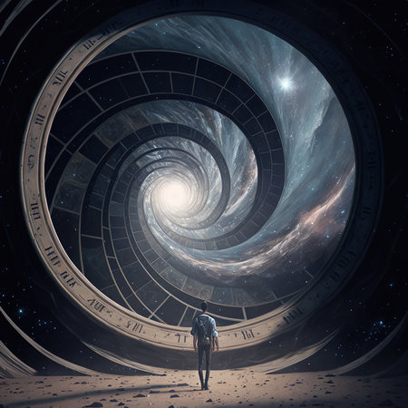 The composition of the space of timeの写真素材