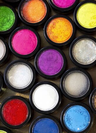 multicolor glitter used for mails art and photographed from aboveの写真素材