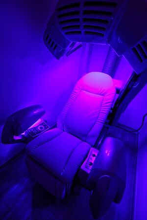 body tanning machine with sunlight lampsの写真素材