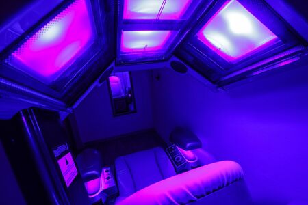 body tanning machine with sunlight lampsの写真素材