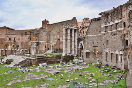 Roma, Italy, 27/11/2019: Ruins of the ancient market of Trajan in the city center of Rome, travel reportageのeditorial素材