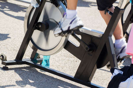 Legs moving during a workout of spinning.のeditorial素材