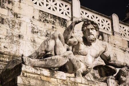 Adriatic Fountain in Venice square in Romeの写真素材