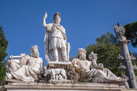The fountain of the Goddess Romeの写真素材
