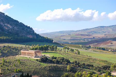 Sicilian landscape in the area of Agrigento, you see the Green Plains and the beautiful valley of the temples.の写真素材