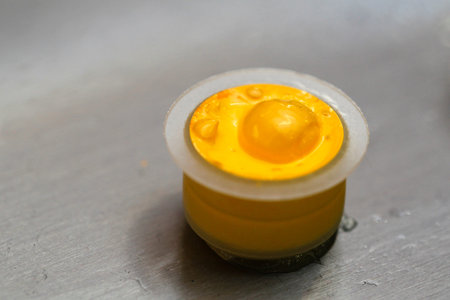 Paint color yellow used for tattooingの写真素材