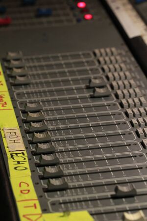 Mixer Panel used to check the sound levelsの写真素材