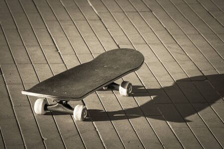 a skateboard on the roadの写真素材