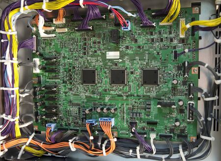 electronic motherboard and processor of a digital printerの写真素材