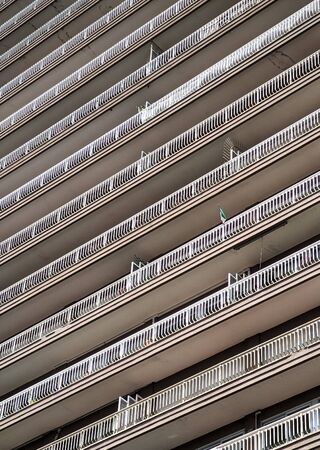 Geometric texture of building balconiesの写真素材