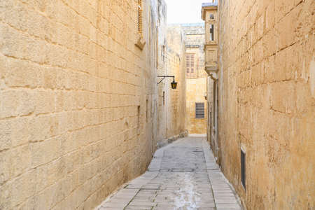 Street of the town of Mdina in Maltaの写真素材