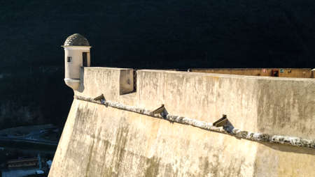 Detail of the ancient castle of San Giovanni in Finale Ligure in Liguria, the castle was built in 1780のeditorial素材