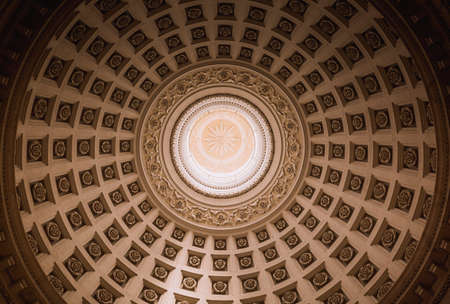 Dome of a church with symmetrical decorationsの写真素材