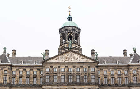 Koninklijk the Royal Palace of Amsterdam photographed frontallyのeditorial素材