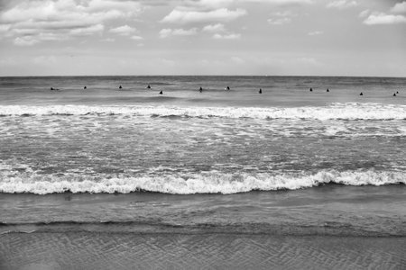 professional surfer in training in the sea of Liguria, sports reportageの写真素材