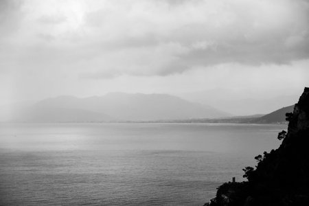 landscape of the Ligurian coastの写真素材