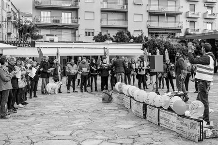 demonstration against the green pass law in Italy