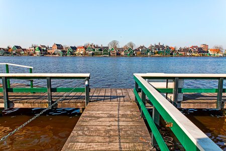 amsterdam town by the riverの写真素材