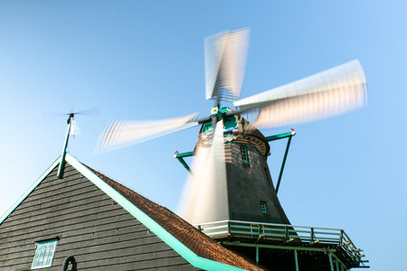 motion of an old windmillの写真素材