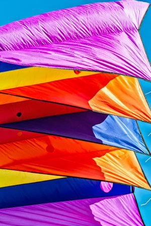 kite cloth with a multicolored designの写真素材