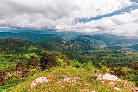 Scenic Mountain Landscape of Pizzo Evigno in Ligurian Hinterland