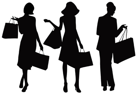 Women with purchasesのイラスト素材