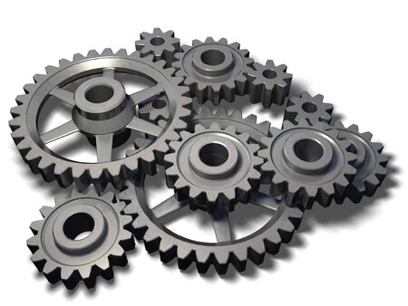 isolated metal cogwheels mechanismの写真素材