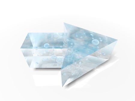 An isolated transparent arrow pointing right on white backgroundの写真素材