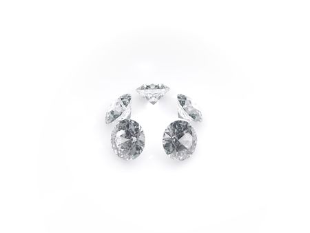 An isolated brilliant cut diamonds on white backgroundの写真素材