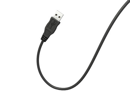 An isolated usb male connector on white background