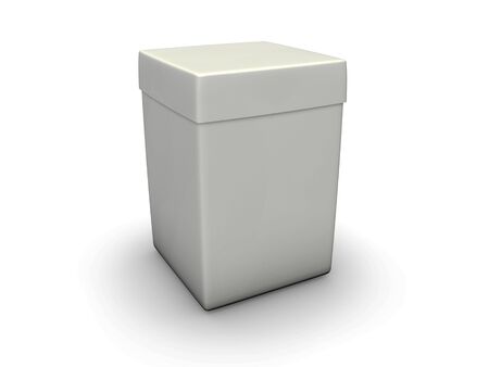 An isolated tall paper crate on white backgroundの写真素材